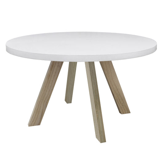 Alesund 4 Seater Small Round Dining Table Composite White