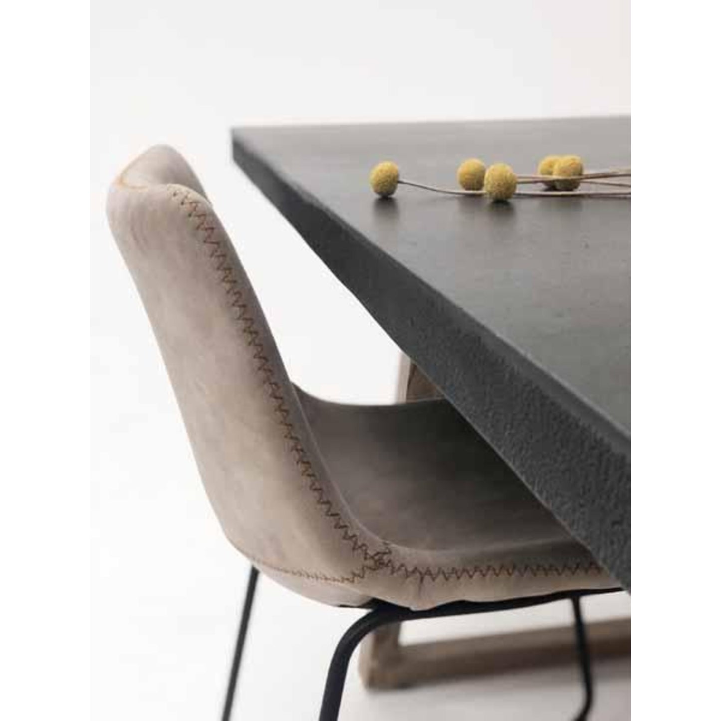 Alesund 6 Seater Dining Table Composite Grey with chair