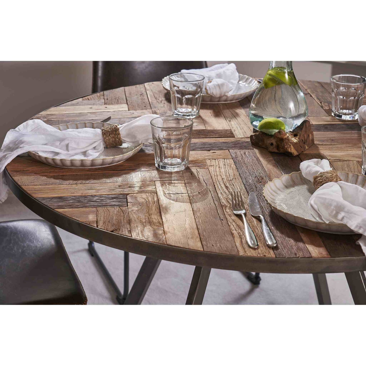 Bordeaux Collection - close up of reclaimed wood top