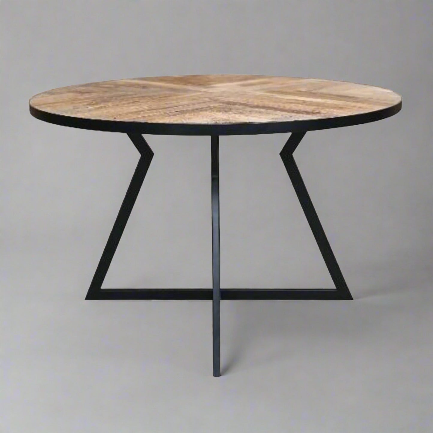 Bordeaux 4 Seater Round Dining Table Reclaimed Wood in studio