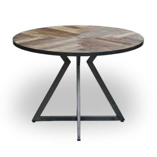 Bordeaux 4 Seater Round Space Saving Dining Table Reclaimed Wood