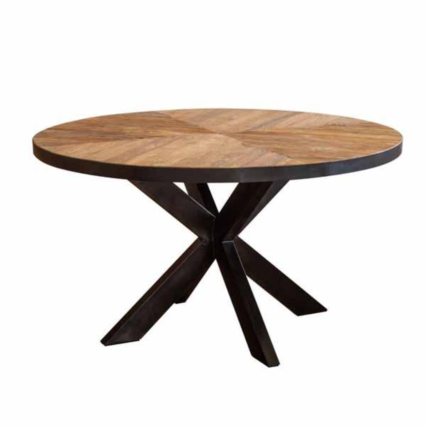 Cognac 4-6 Seater Round Dining Table Teak Parquet