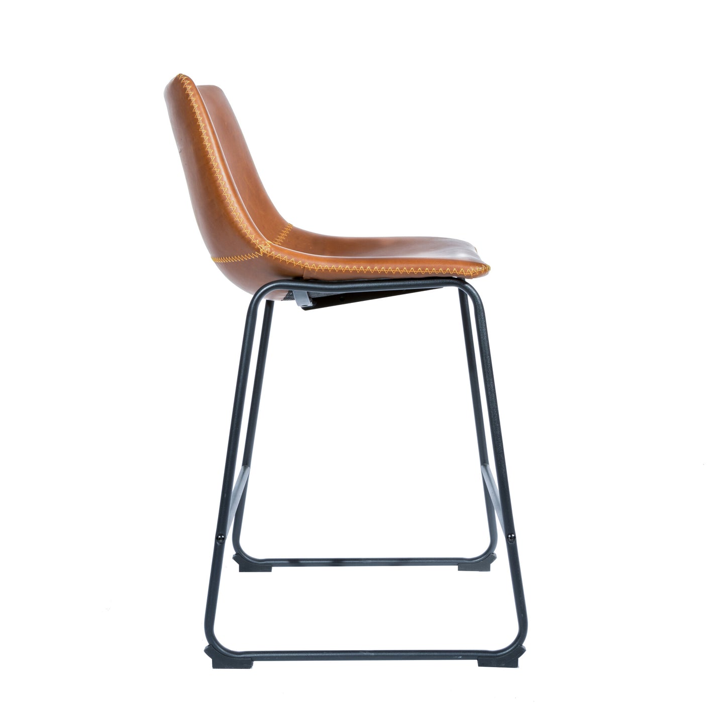 Cortona Counter Stool Vegan Leather Steel Tan side