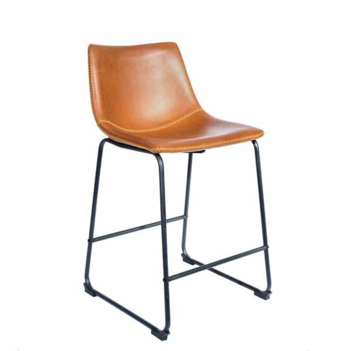 Cortona Counter Stool Vegan Leather Steel Tan