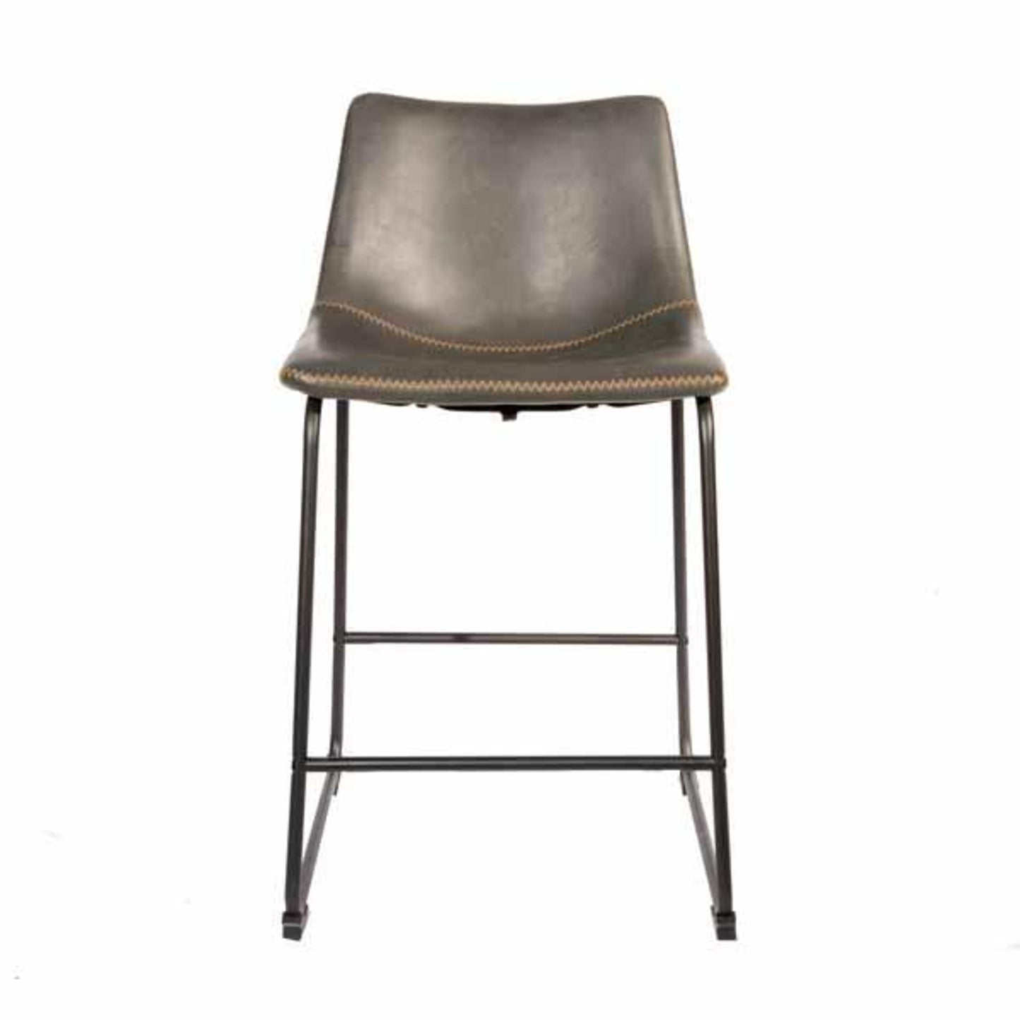 Cortona Counter Stool Vegan Leather Steel Grey front