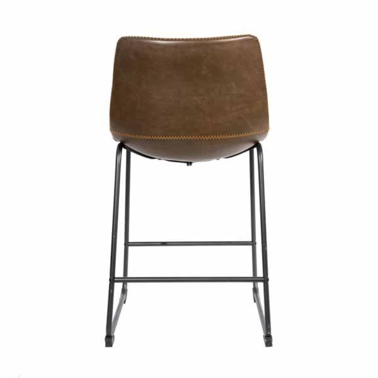 Cortona Counter Stool Vegan Leather Steel Chestnut back