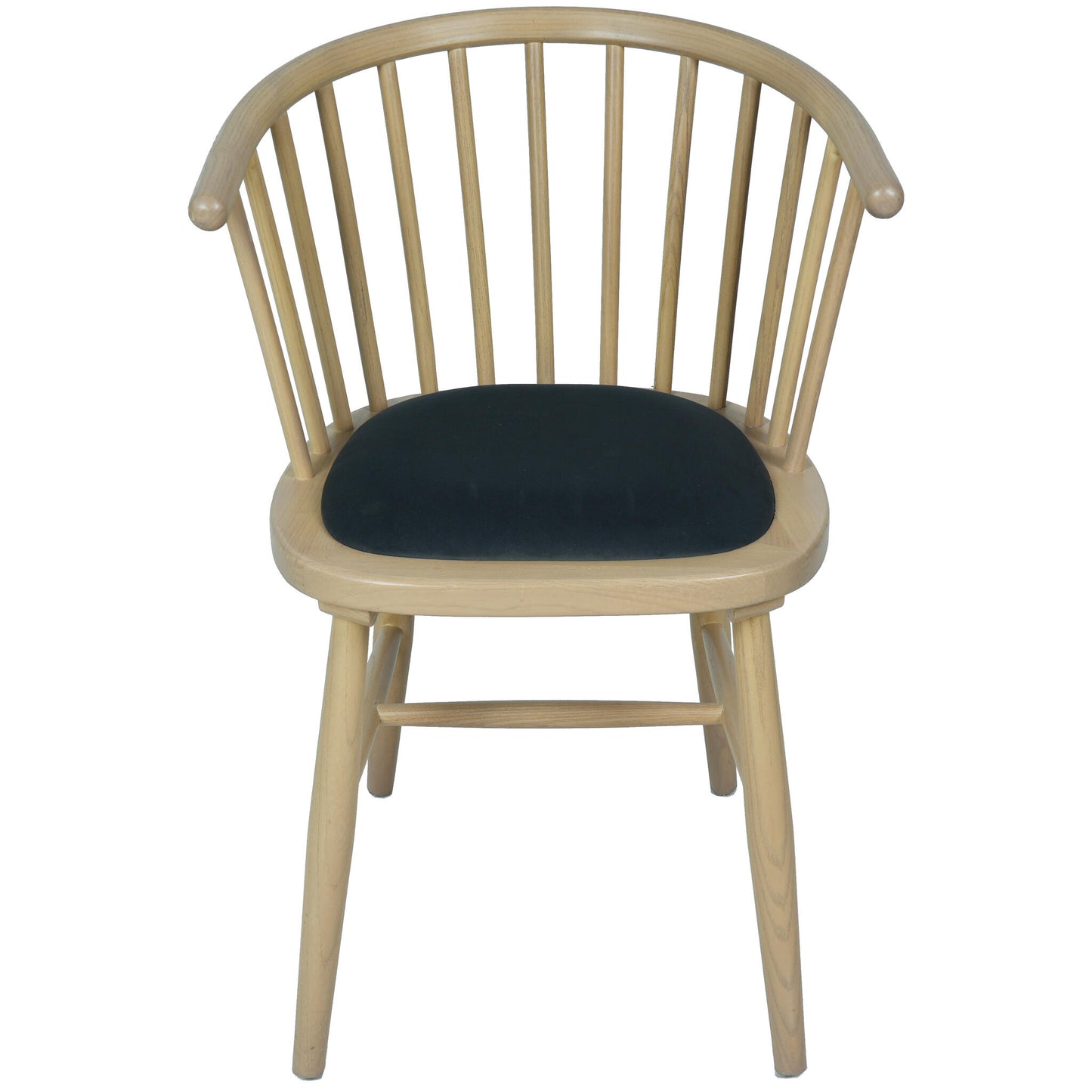 Farstad Carver Dining Chair Oak Dark Grey Fabric front
