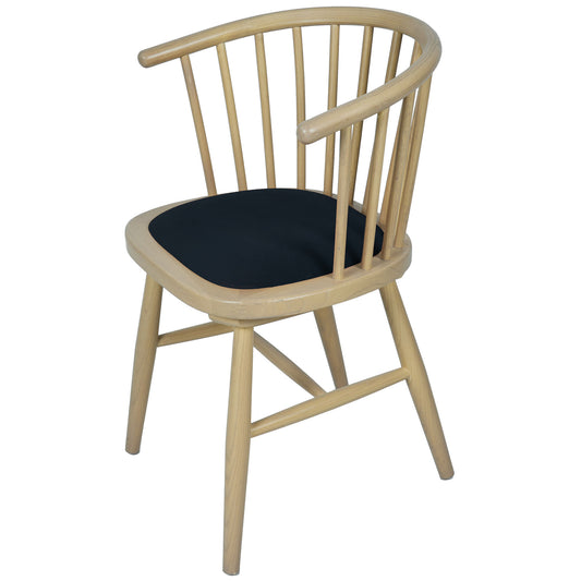 Farstad Carver Dining Chair Oak Dark Grey Fabric