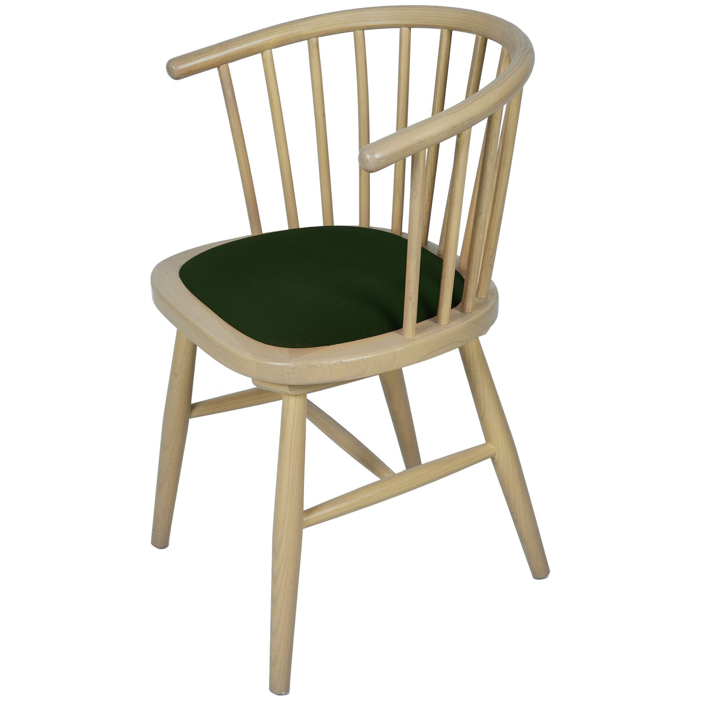 Farstad Carver Dining Chair Oak Green Fabric