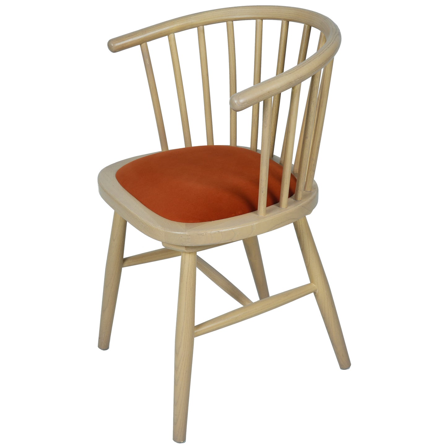 Farstad Carver Dining Chair Oak Rust Orange Fabric