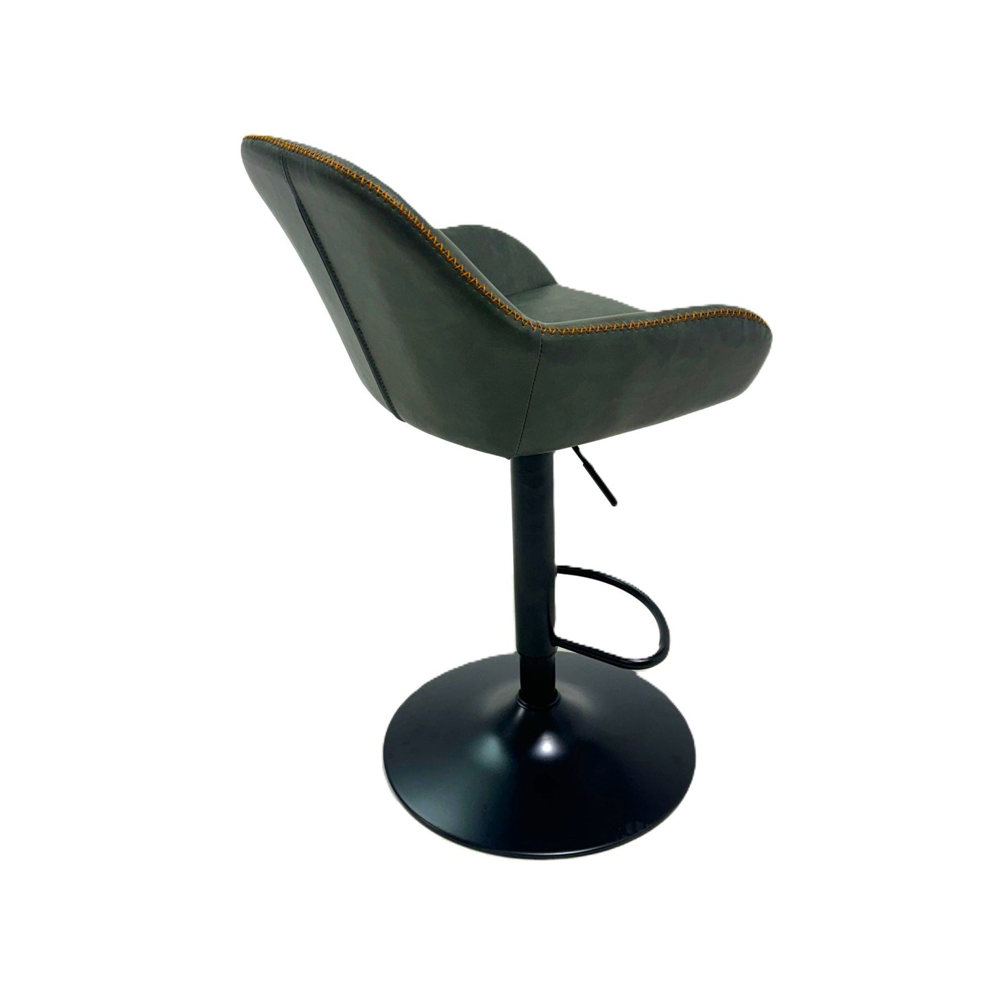 Garda Gas Lift Height Adjustable Stool Vegan Leather Steel Forest Green back