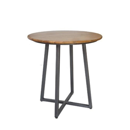 Hudson Round High Top Bar Table Mango Wood Steel