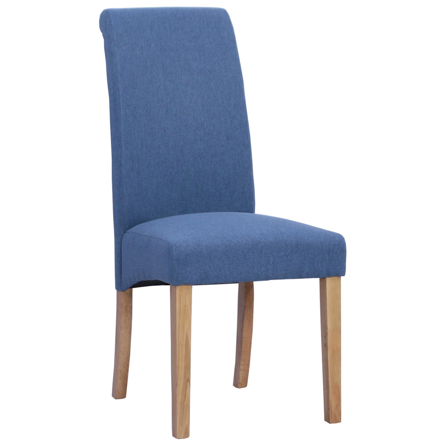 Inver Dining Chair Oak Blue front and side