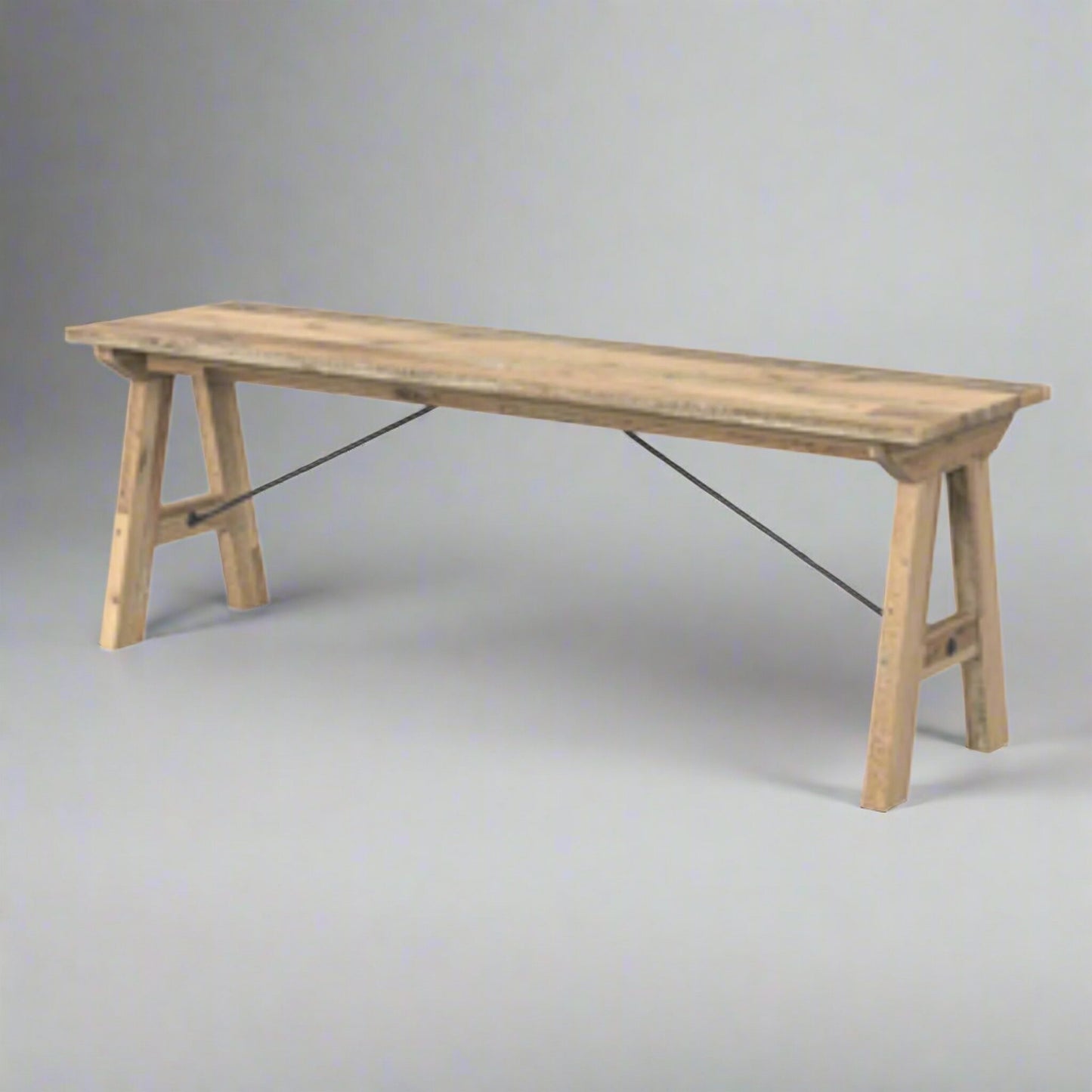 Keswick 130cm Dining Bench Pine Steel in studio