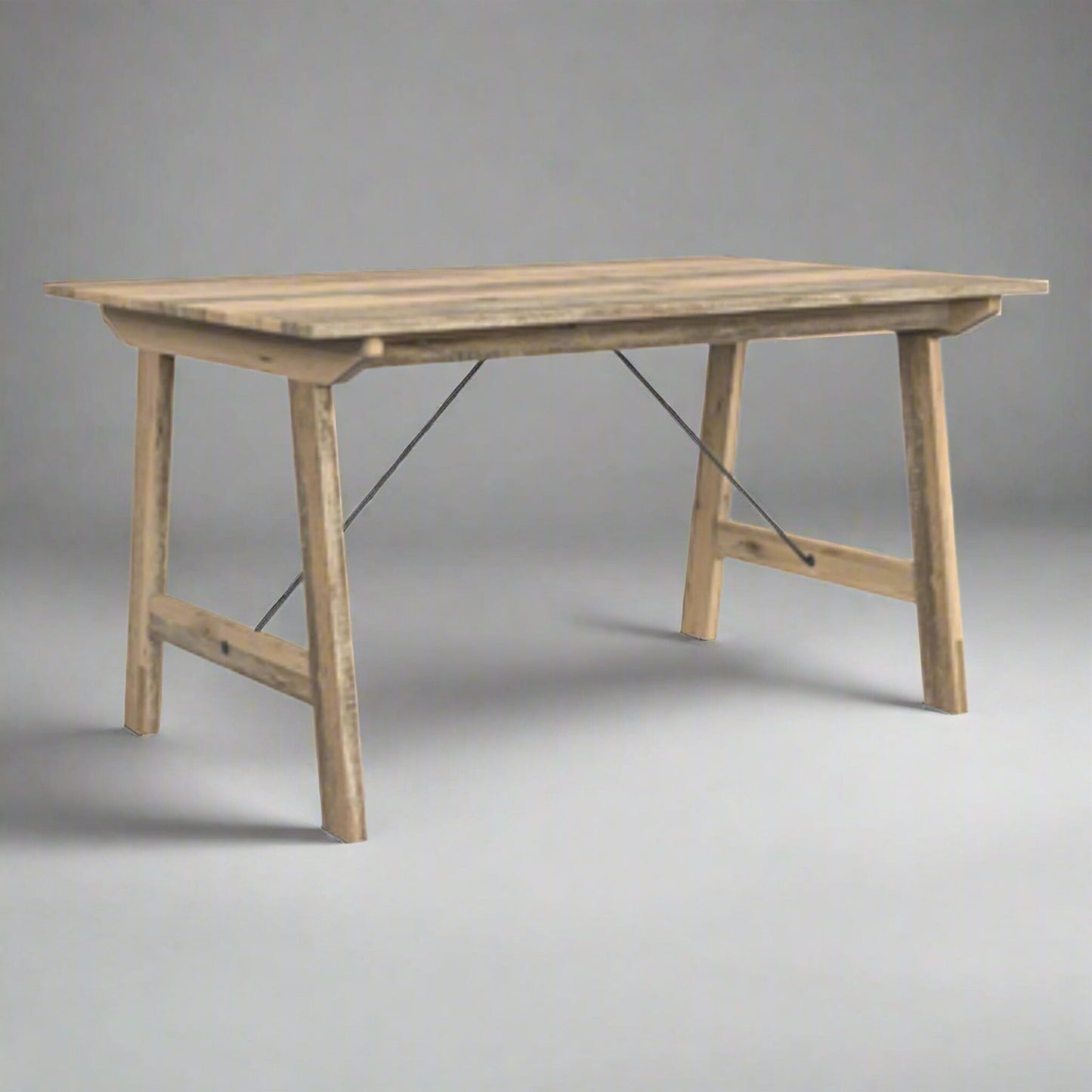 Keswick 4 Seater Dining Table Pine Steel in studio
