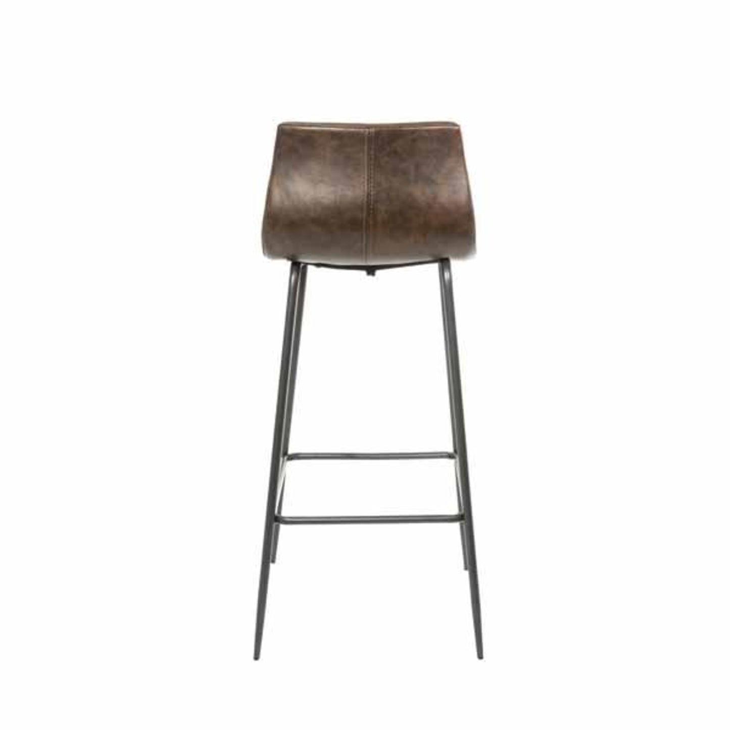 Livorno Bar Stool Vegan Leather Steel Chestnut back
