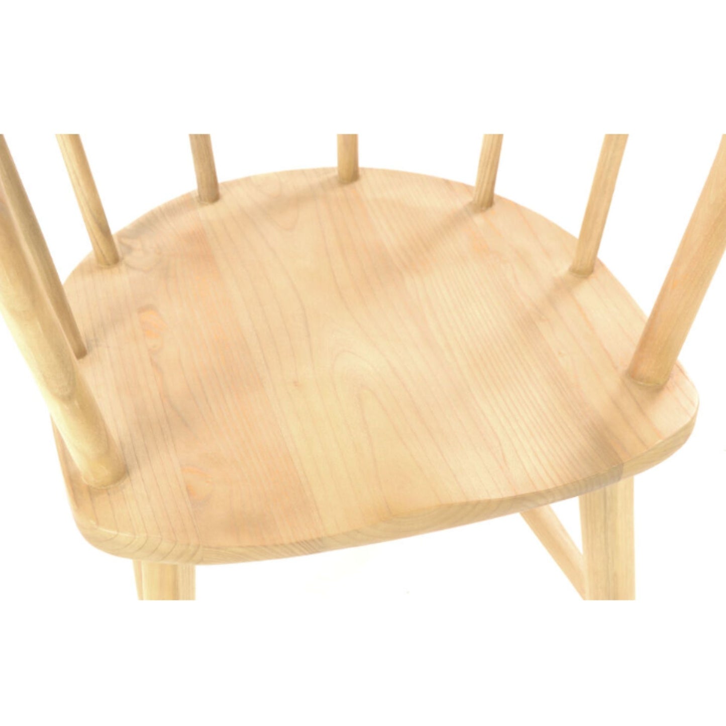 Malmo Curved Spindle Back Dining Chair Sungkai Wood seat detail