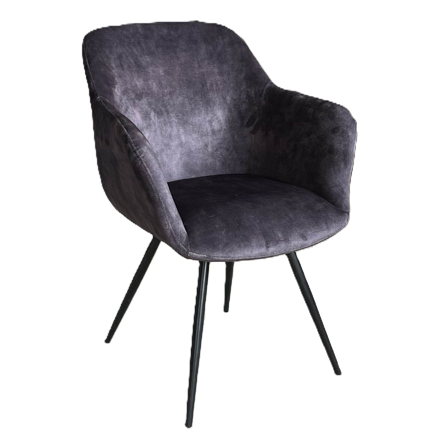 Verona Dining Chair Velvet Steel Charcoal