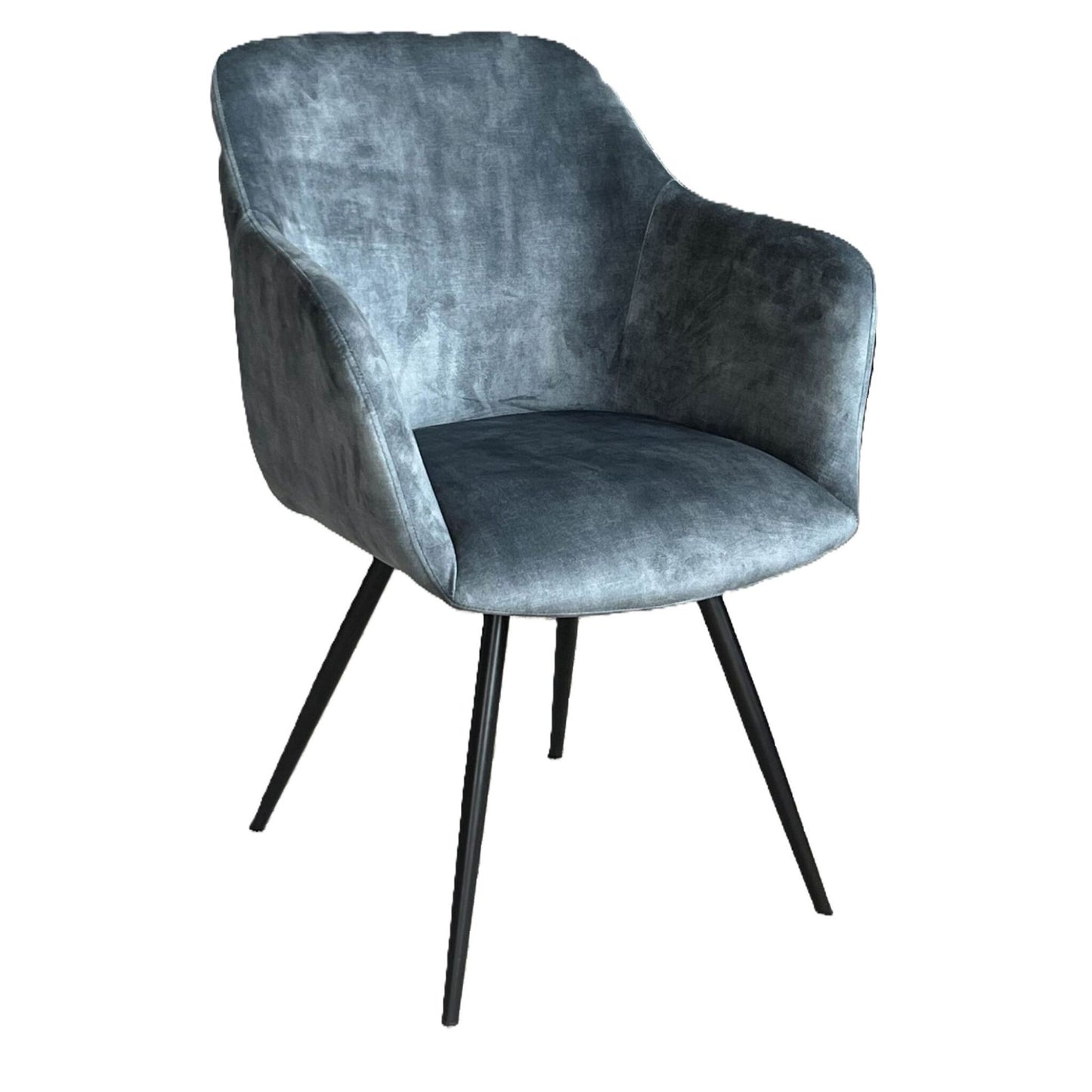 Verona Dining Chair Velvet Steel Moss