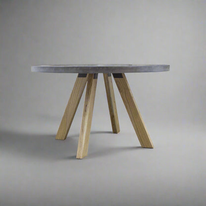 Alesund 4 Seater Small Round Dining Table Composite Grey in studio
