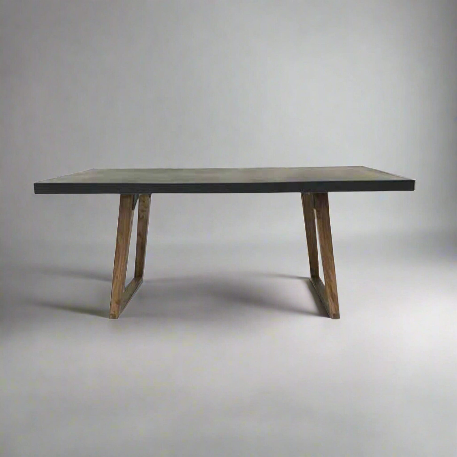 Alesund 6 Seater Dining Table Composite Grey side view