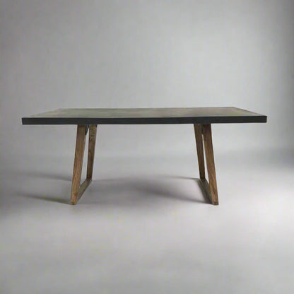 Alesund 6 Seater Dining Table Composite Grey side view