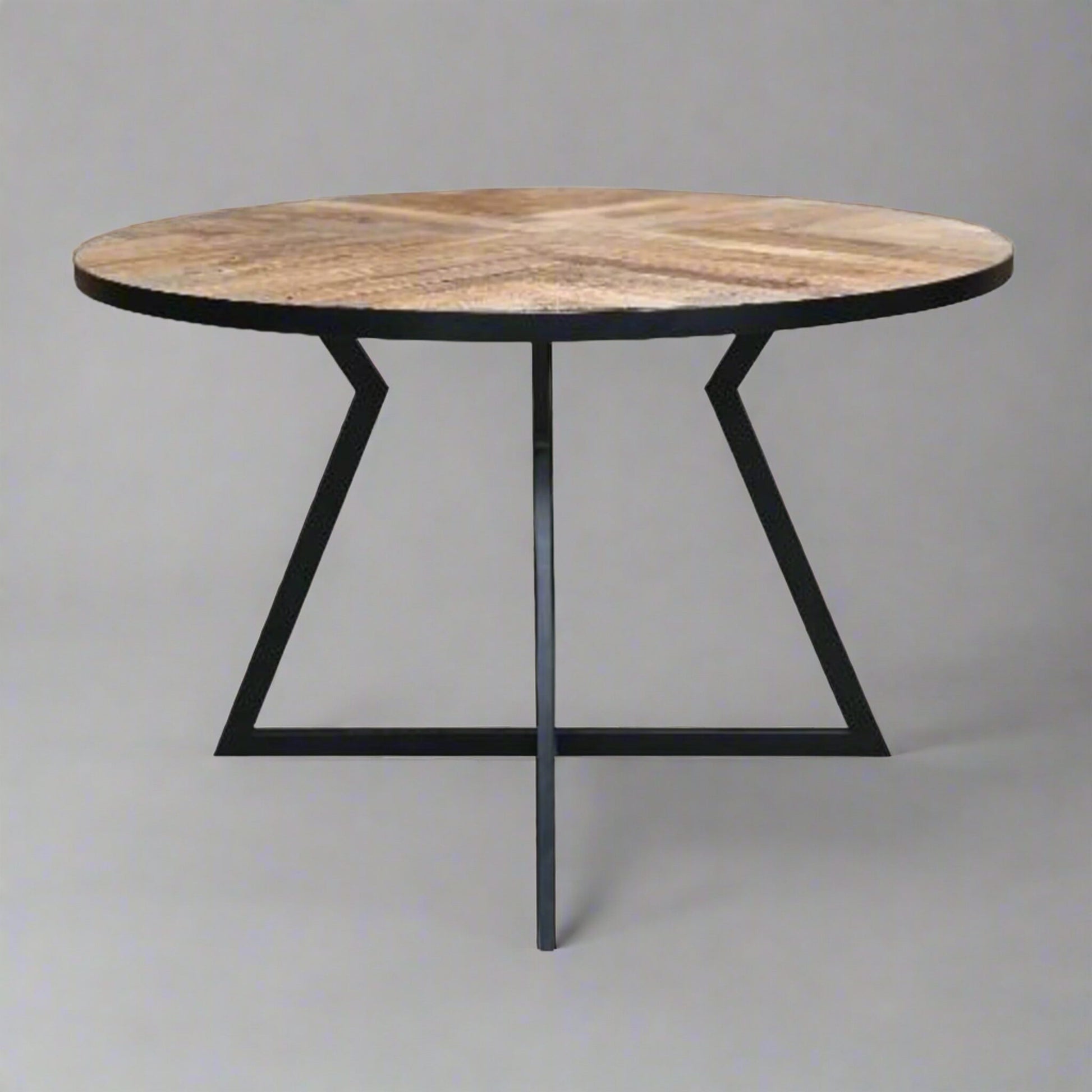 Bordeaux 4 Seater Round Dining Table Reclaimed Wood in studio