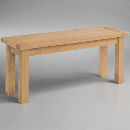 Braemar 90cm Small Dining Bench Oak in studio
