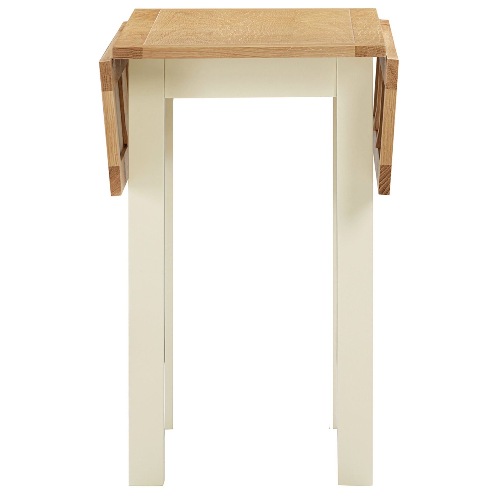 Braemar Painted 4 Seater Square Drop Leaf Dining Table Oak down side view