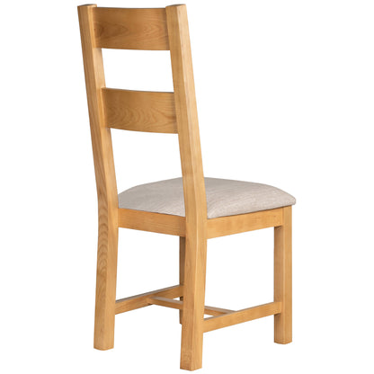 Braemar Ladder Back Dining Chair Ash Beige Fabric back