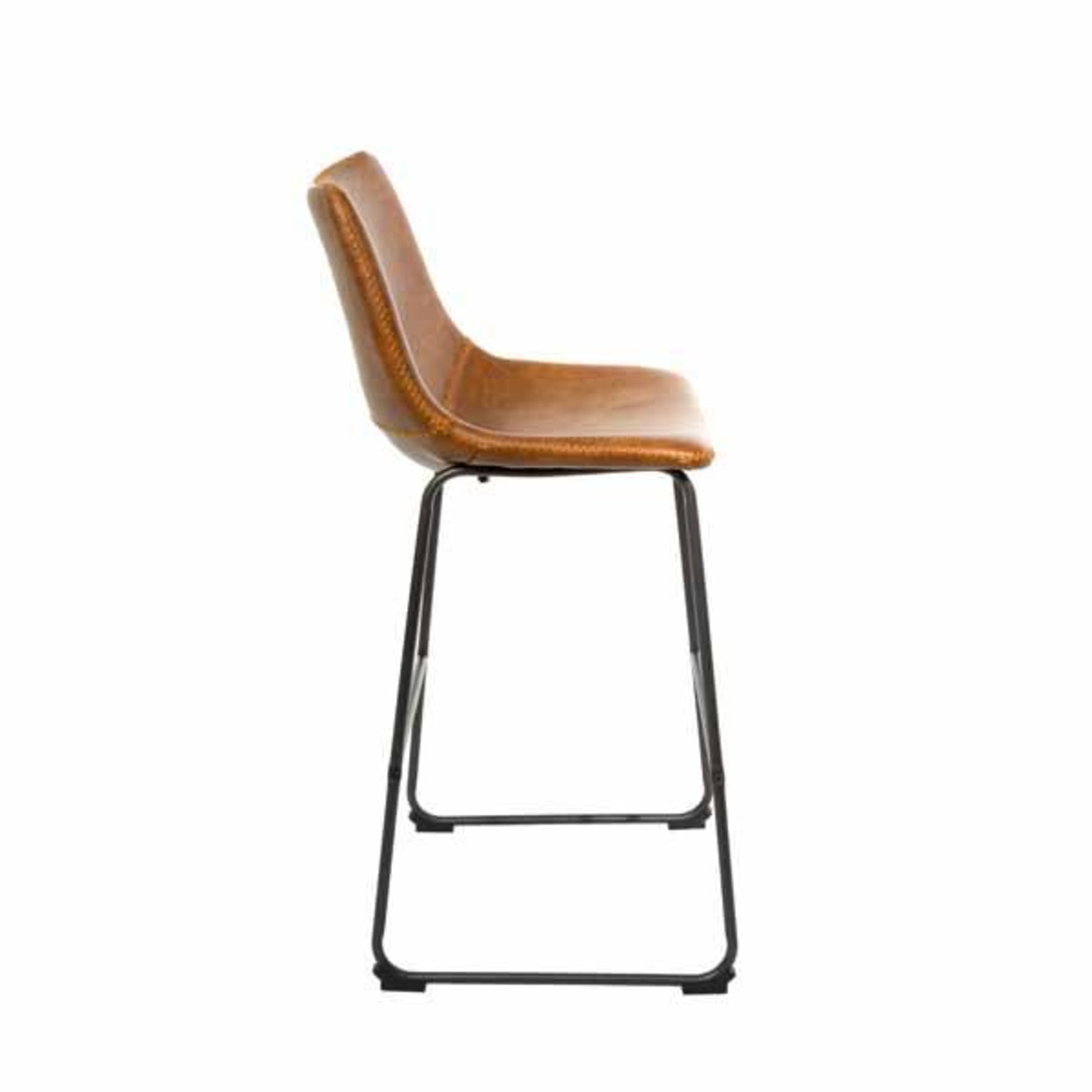 Cortona Bar Stool Vegan Leather Steel Tan side