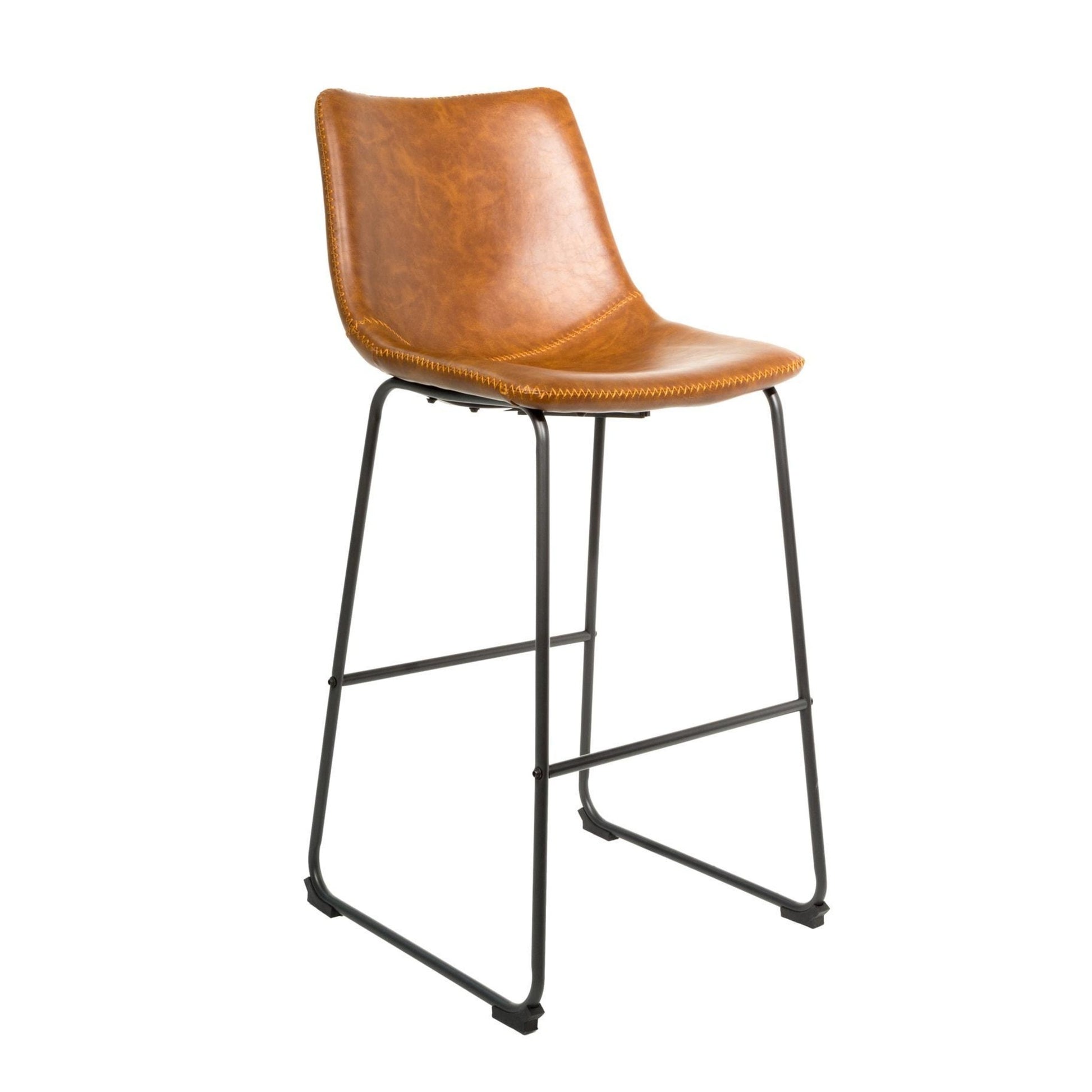 Cortona Bar Stool Vegan Leather Steel Tan