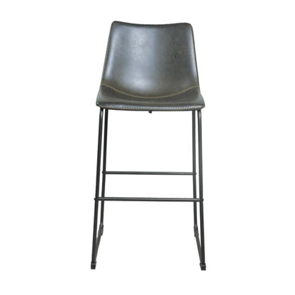 Cortona Bar Stool Vegan Leather Steel Grey front
