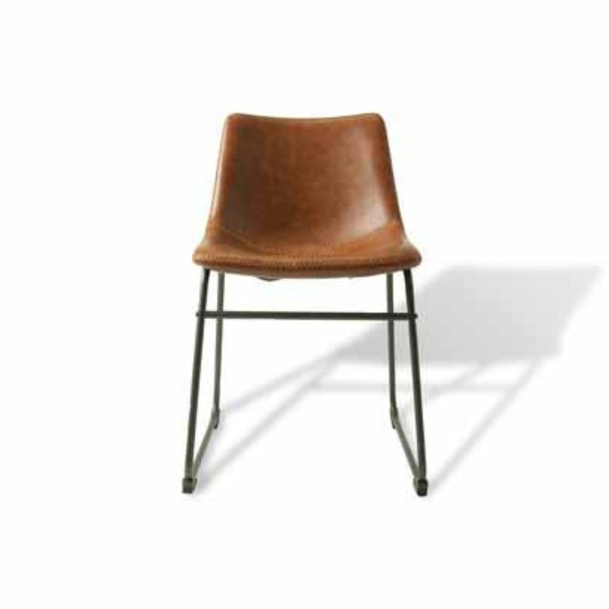 Cortona Dining Chair Vegan Leather Steel Tan front
