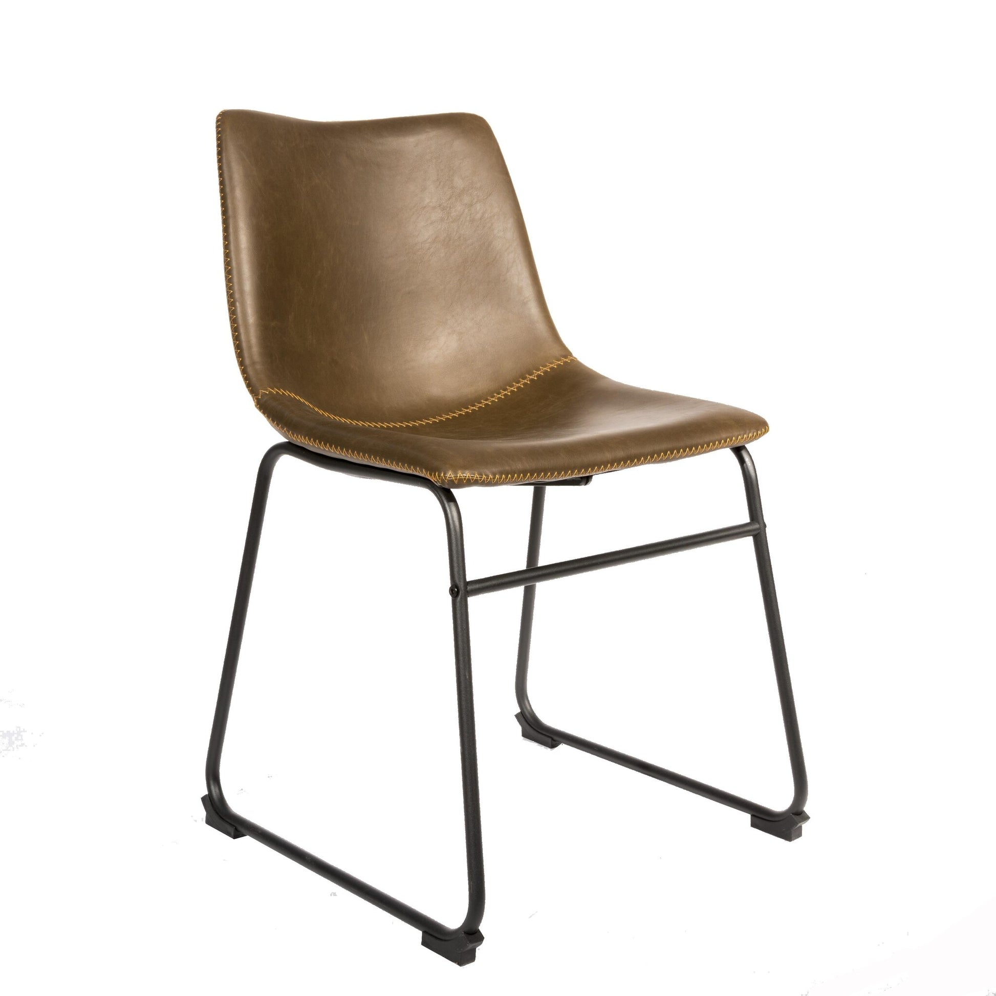 Cortona Dining Chair Vegan Leather Steel Chestnut