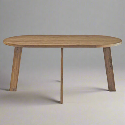 Esbjerg 4 Seater Oval Dining Table Teak side view