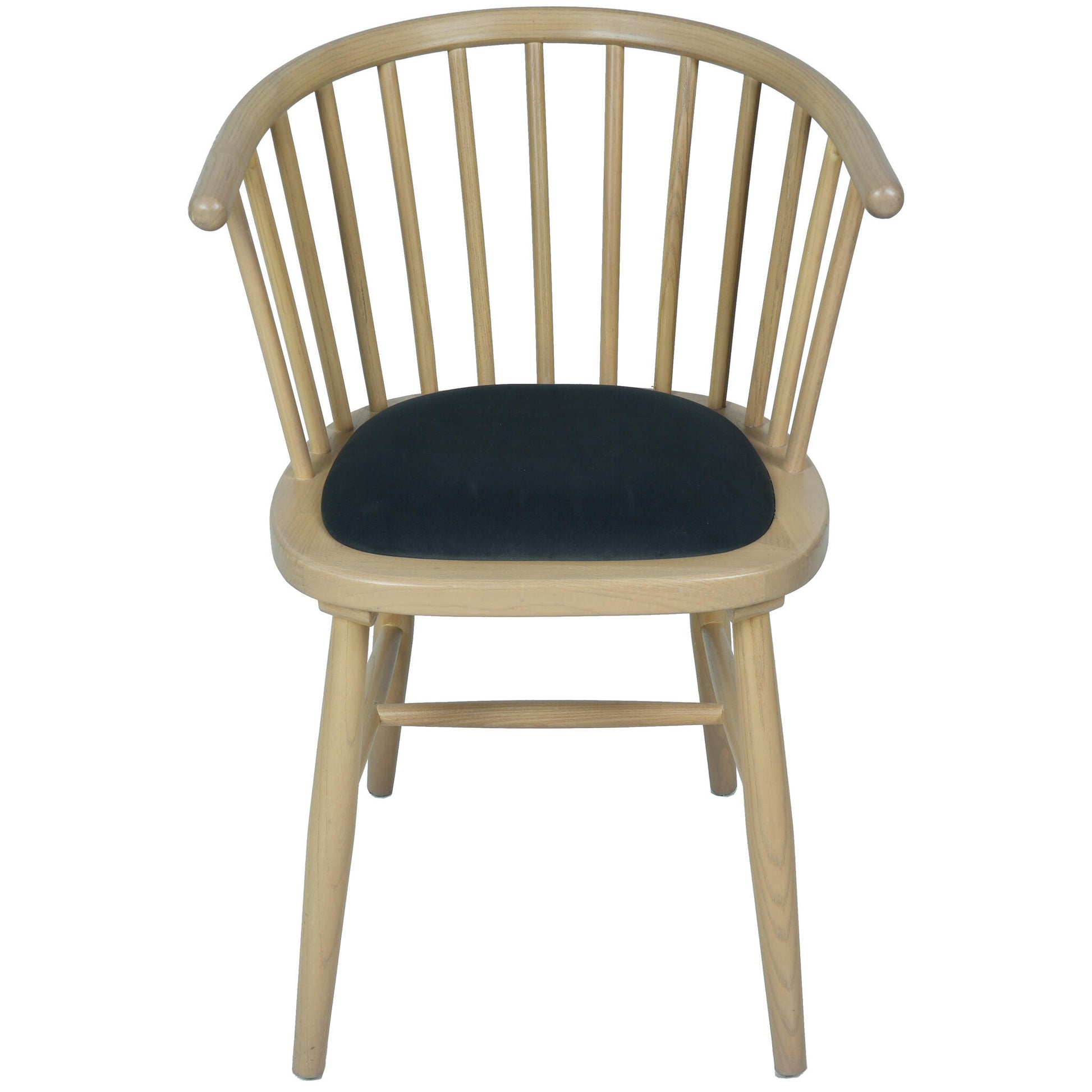 Farstad Carver Dining Chair Oak Dark Grey Fabric front
