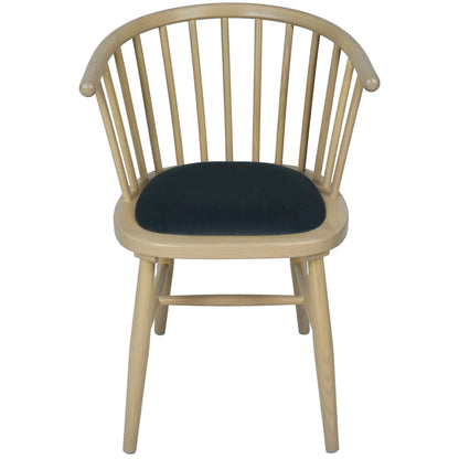 Farstad Carver Dining Chair Oak Dark Grey Fabric front