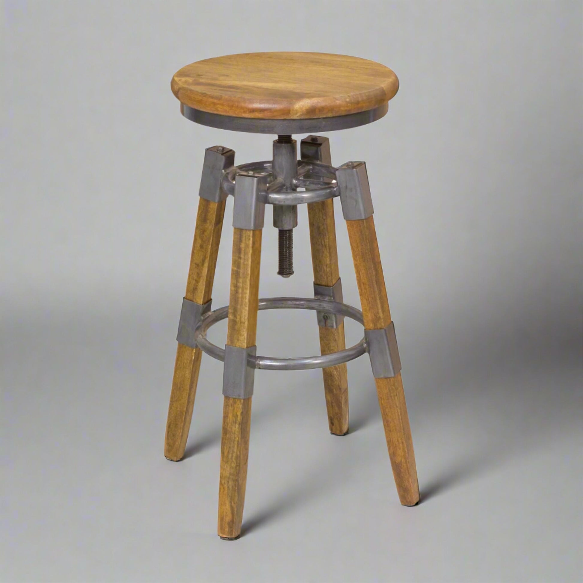 Hudson Height Adjustable Swivel Stool With Square Legs in studio