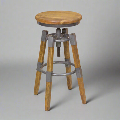 Hudson Height Adjustable Swivel Stool With Square Legs in studio