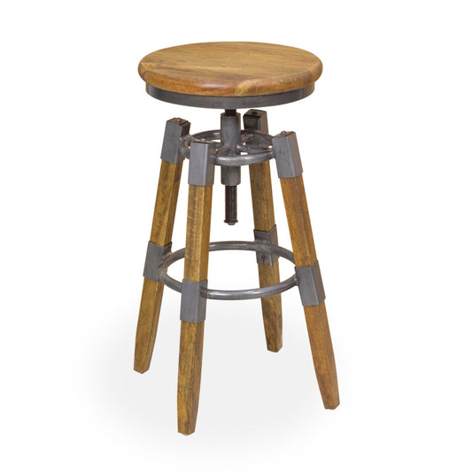 Hudson Height Adjustable Swivel Stool With Square Legs