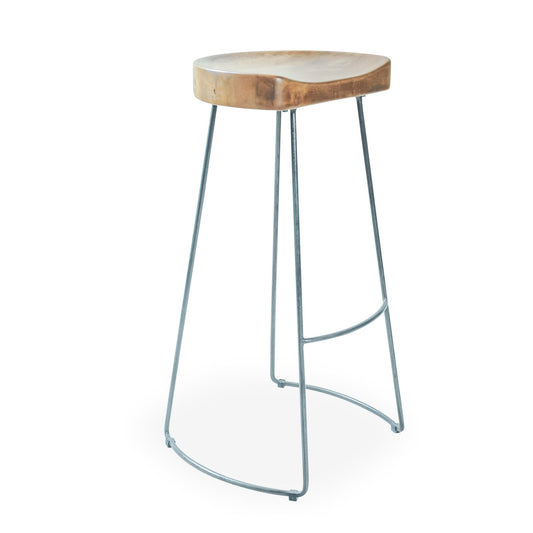 Hudson Tractor Seat Bar Stool Mango Wood Steel