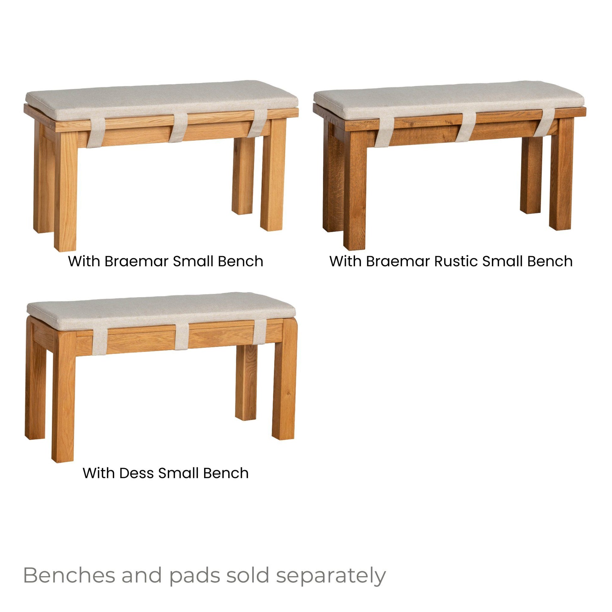 Inver 90cm Small Bench Pad Beige with small benches