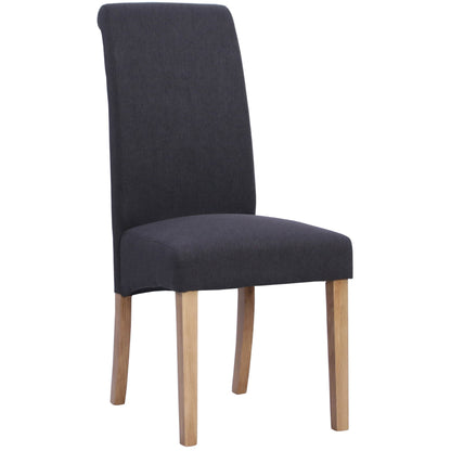 Inver Dining Chair Oak Dark Grey angle