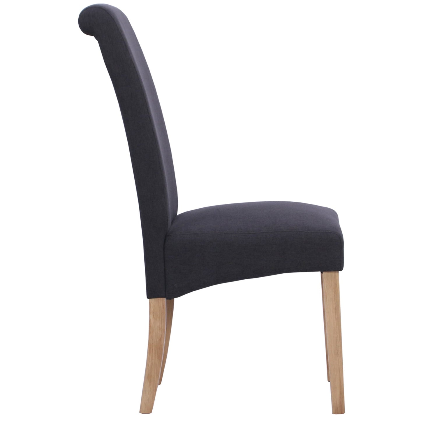 Inver Dining Chair Oak Dark Grey side