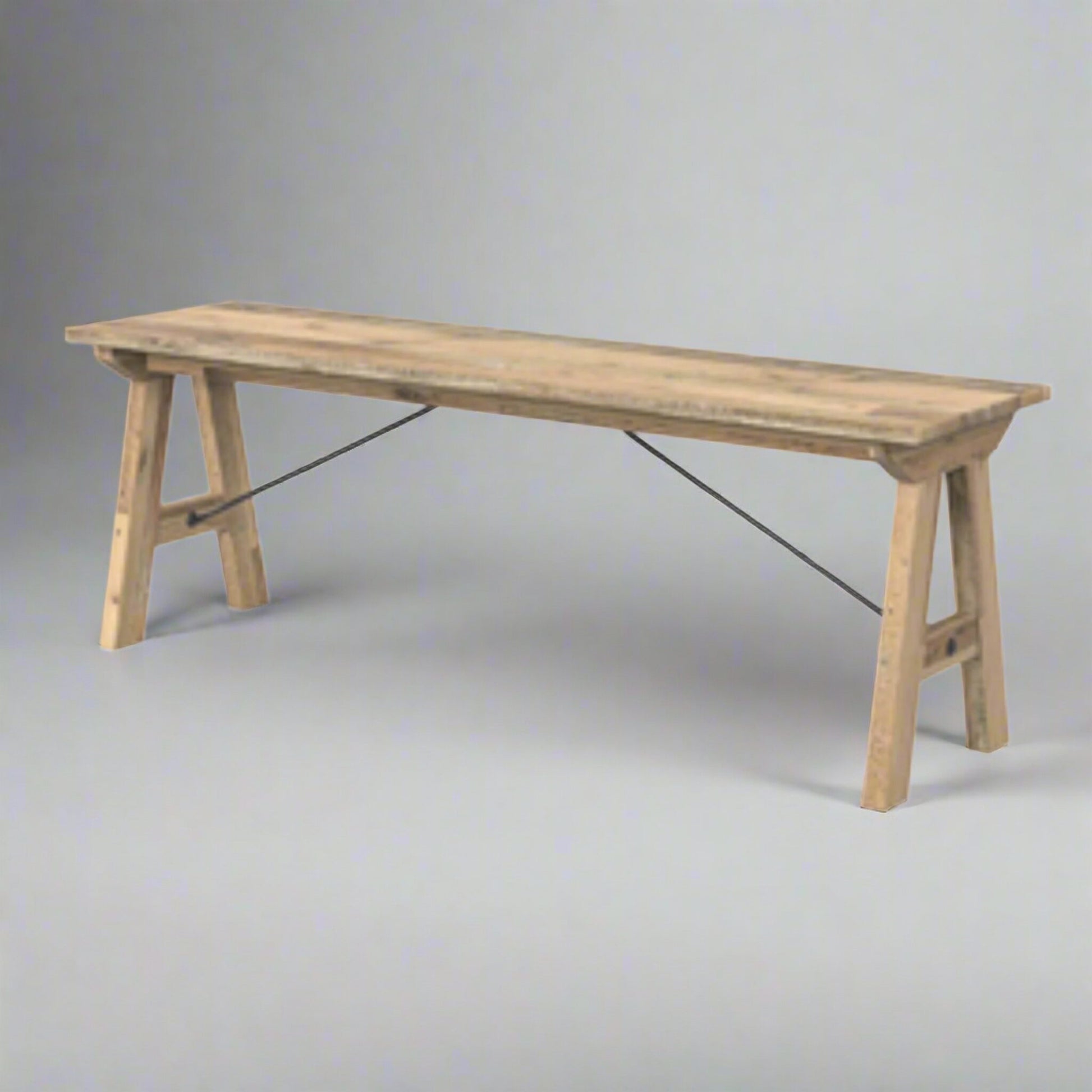Keswick 130cm Dining Bench Pine Steel in studio