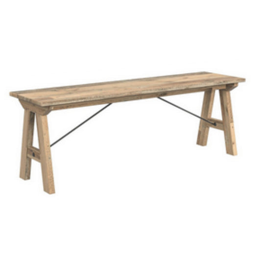 Keswick 130cm Dining Bench Pine Steel