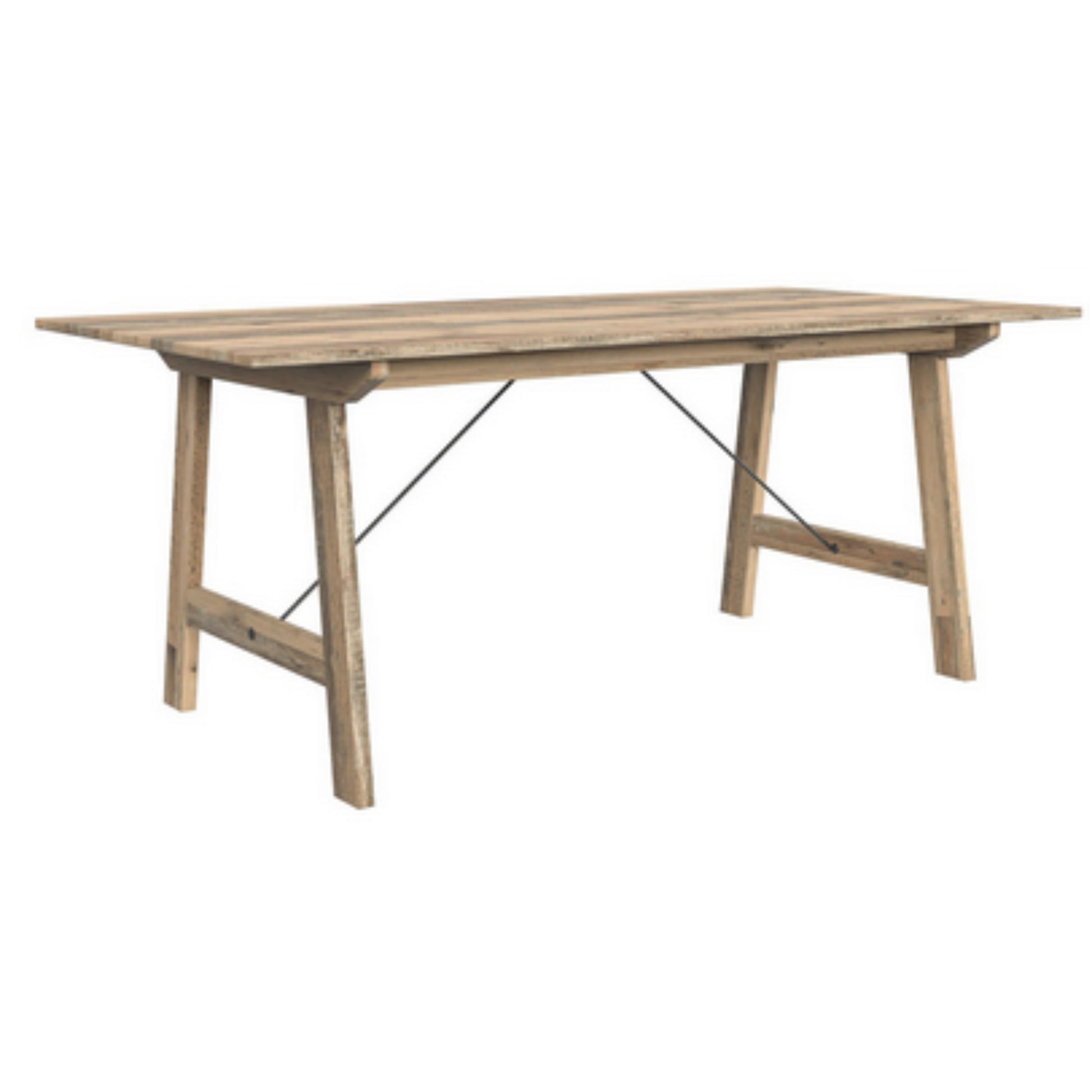 Keswick 6 Seater Dining Table Pine Steel