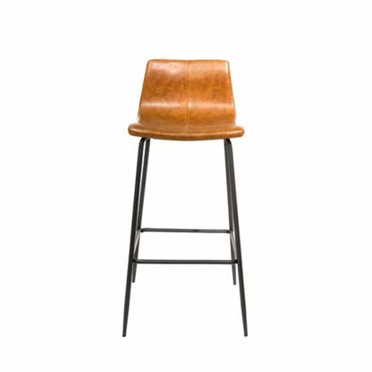 Livorno Bar Stool Vegan Leather Steel Tan front