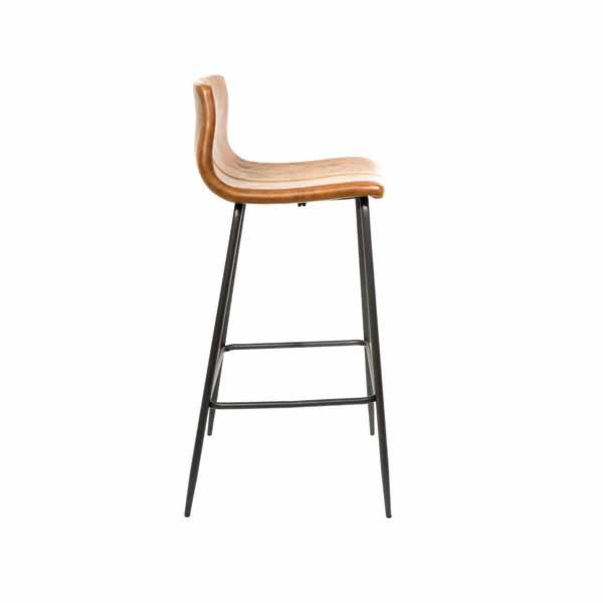 Livorno Bar Stool Vegan Leather Steel Tan side
